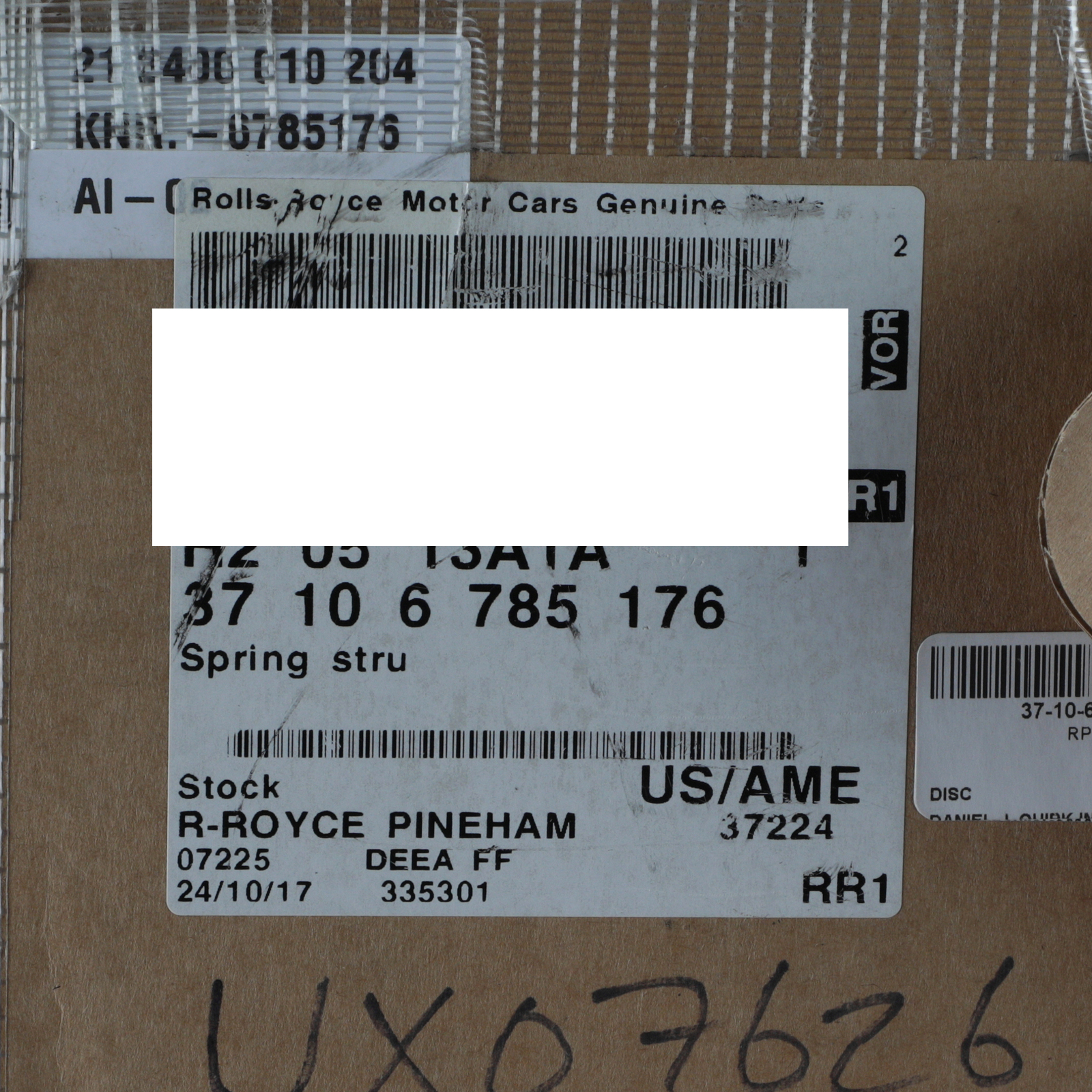 GENUINE ROLLS ROYCE Phantom Drophead Rear RH Air Spring Strut 37-10-6-785-176