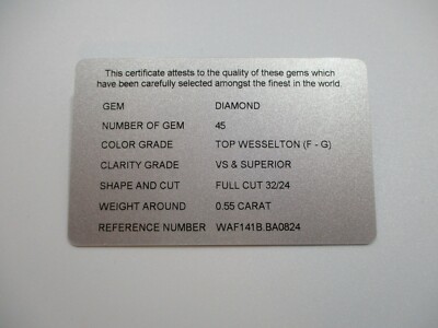 TAG Heuer Aquaracer WAF141B.BA0824 Precious Stones Diamond Certificatte Card