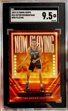 2023 NBA Hoops Rookie Victor Wembanyama Now Playing #26 RC 9.5 SGC Gem Mint