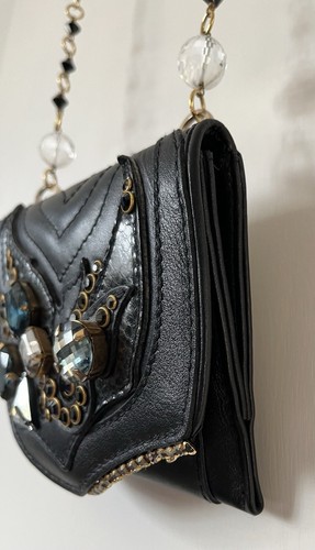 Bracher Emden jewelled crystal black leather mini cross body bag - Picture 4 of 10
