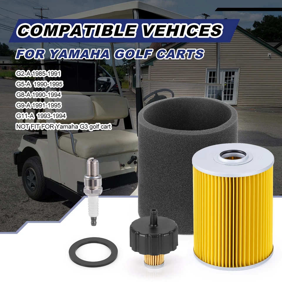 Kit de bujías de filtro de aire filtro de aceite para carro de golf Yamaha G2 G5 G8 G9 G11 1985-95 Foto 4 de 4