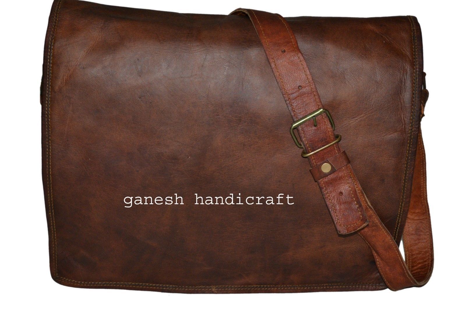 Men's Genuine Vintage Leather Messenger Bag Shoulder Laptop Bag Leather Bag