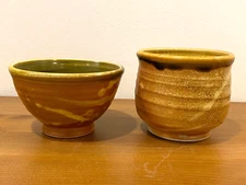 JK ? Pottery Glaze Studio Art Small Bowl 3.4" Diameter and Cup 3" Diameter