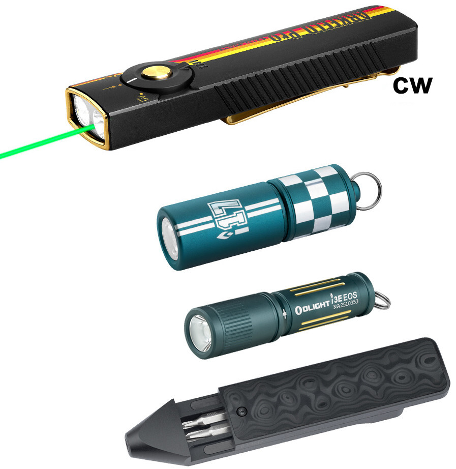 Olight オーライト Arkfeld PRO RACING STRIPES Olight | Arkfeld Pro | Flat Flashlight — Better Bushcraft
