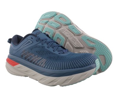 HOKA Bondi 7 Mens Shoes Size 8, Color: Real Teal/Outer Space