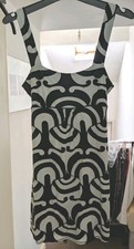 New Look Black & White Sixties Quant Style Patterned Pinafore Dress UK 10 / 36