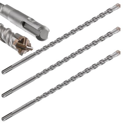 Wensilon Concrete Drill Bit Lengthening 3pcs 1/2'' X 12''-10'' Cross-Type Double...