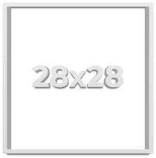 28x28 Shadow Box Frame White | 1 Inches Deep Real Wood Contemporary Shadowbox Di