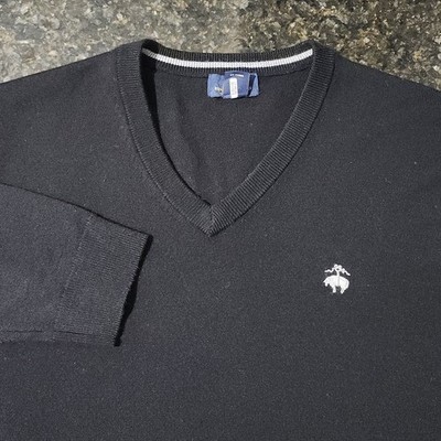 Brooks Brothers Extra Fine Merino Wool V Neck Sweater Knit Mens Large Preppy