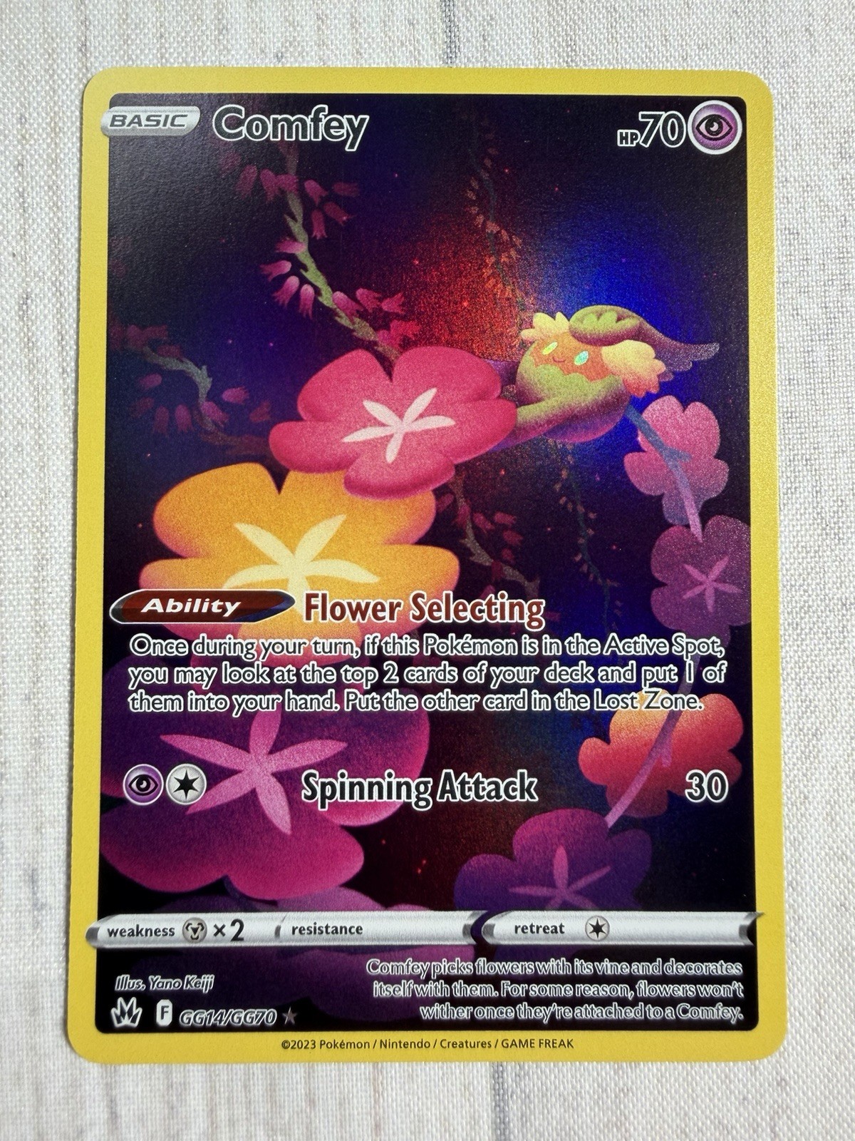 Comfey GG14/GG70 Pokemon Crown Zenith: Galarian Gallery Ultra Rare Holo NM