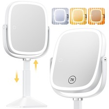 Gospire Rectangle Lighted Makeup Mirror with Lights and 1X/7X Magnifying Mirror,