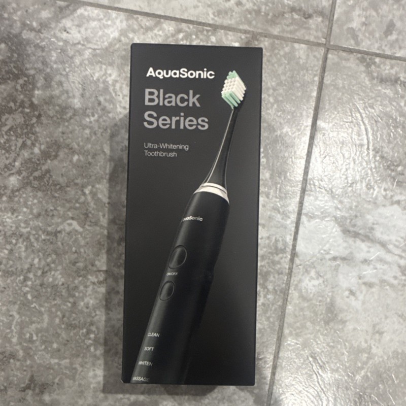 AquaSonic Black Series Ultra-Whitening Electric Toothbrush, Sonic, 4 Speeds, Bl…