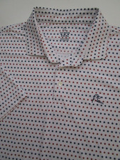 Mens XXL Rhoback Polo Shirt SS American Flag star white blue red