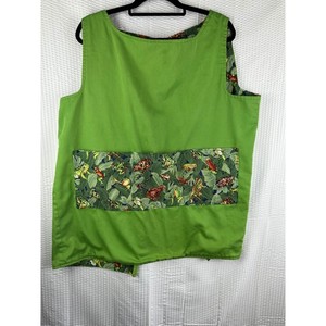 Handmade Reversible Gardening Harvest Vest Frog Jungle Print Women L/XL