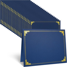 24-Pack 8.5 x 11 Navy Blue Award Certificate Holders - Bulk Certificate Holders