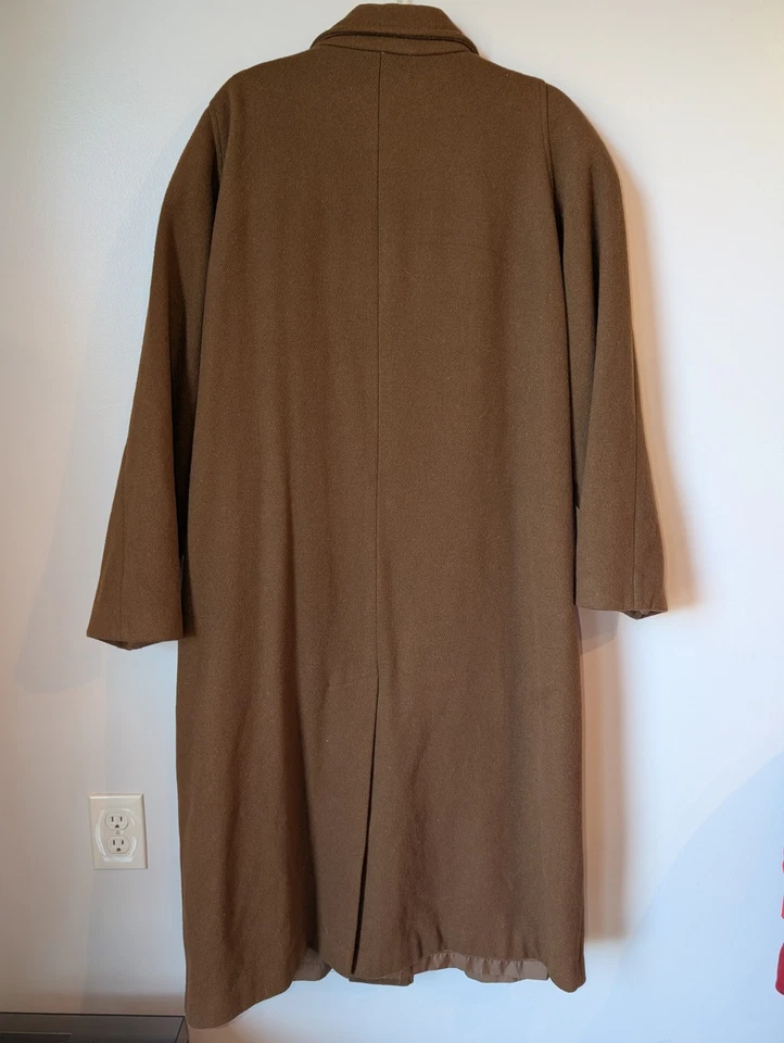 Vintage Maggie Lawrence Long Brown - Wool Blend - Tench Coat/Overcoat - Womens - Image 2 of 4