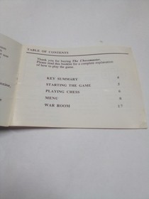 The Chessmaster (Nintendo) NES Instruction Manual Only