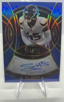 2025 Panini Select E.J. Speed #SP-ESD Signatures Blue Prizm 5/149 Auto Texans