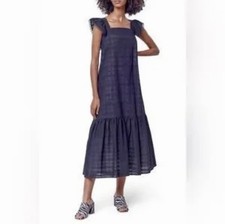 Corey Lynn Calter Martina plaid Tiered Maxi Sun Dress Size Large