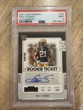 Eric Stokes 2021 Panini Contenders Rookie Ticket Auto PSA 9