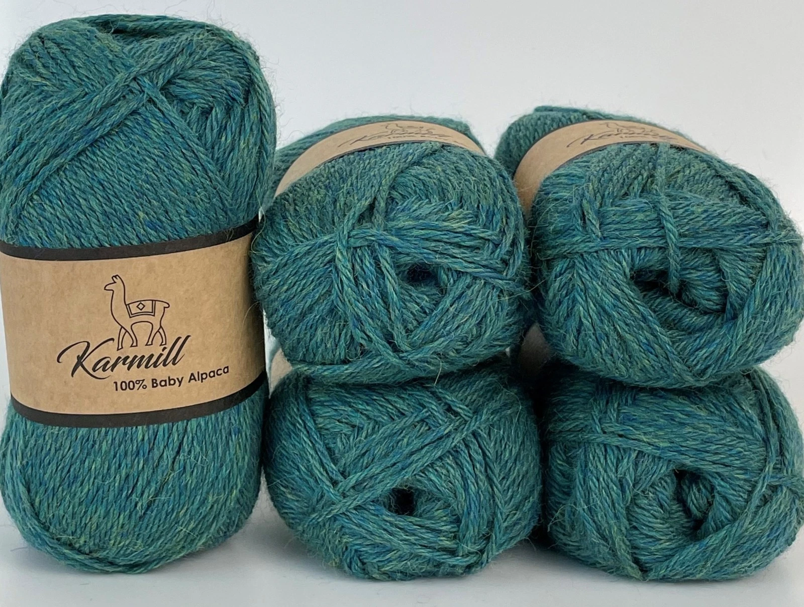Alpaca Wool Skeins 100% Baby Alpaca Yarn DK Weight Lot of 5  Color Pickle C740 image 1