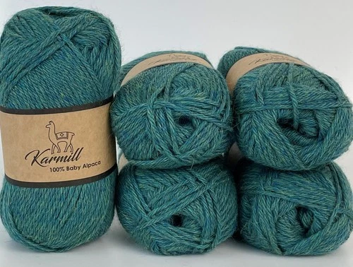 Alpaca Wool Skeins 100% Baby Alpaca Yarn DK Weight Lot of 5  Color Pickle C740 video thumbnail