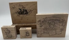 STAMPA Rosa Rubber Stamps House Mouse Designs Lot Of 4 Vintage 1998/1999