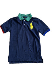 Boys Polo Ralph Lauren Shirt SIze 8 Navy Blue Green Red Big Pony Logo Preppy