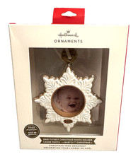 Hallmark BABY's First Christmas 2025 Snowflake Photo Frame Ornament