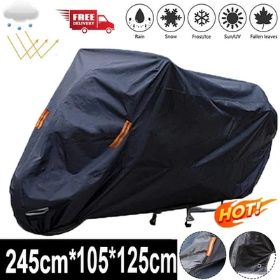 XXL Heavy Duty Motorbike Motorcycle Cover Waterproof Rain Sun Dust UV Protector - Image 1 of 4