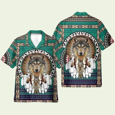 Native American Wolf Hawaiian Shirt