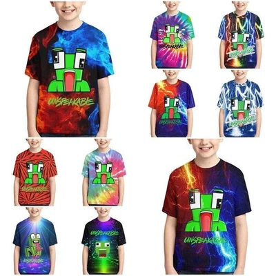 UNBRANDED（无品牌） 🎁Kids Boys 3D Unspeakable Short Sleeve T-Shirt Youtuber Pullover Tee Xmas Gift