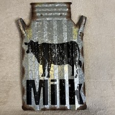 Galvanized Metal Milk Can Wall Decor-Rustic F...