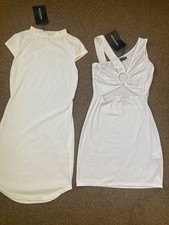 2 white pretty little thing dresses size 8
