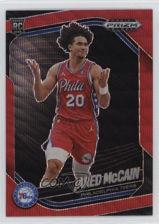 2024-25 Panini Prizm Black Ruby Wave Prizm Jared McCain #80 Rookie RC c8r