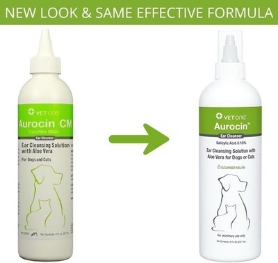 Aurocin CM Ear Cleanser 8oz for Cats and Dogs - Aloe & Cucumber