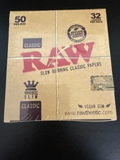RAW CLASSIC KING SIZE SLIM 50 PER BOX . 32 LEAVE PER PACK 
