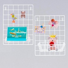 2 Pack Wall Grid Panel Wire Photo Wall Pictures Display Board with Accessory ...
