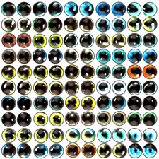 100 Pcs 6MM Glass Eyes for Crafts Realistic, Cabochons Dragon Eyes,...