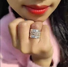 Solid 925 Sterling Silver Set Of Seven Band Ring Statement Handmade RingAll Size