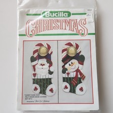 Bucilla 82756 Santa Snowman Doorknob Covers Christmas Felt Embroidery Kit 91