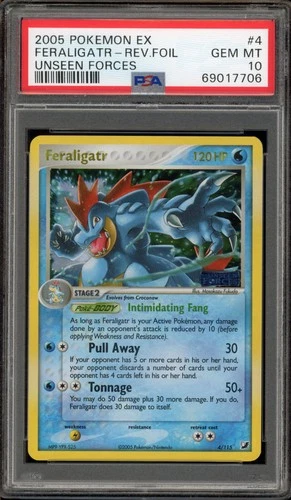 Pokemon Feraligatr EX Unseen Forces Reverse Holo Rare #4 PSA 10 Gem Mint