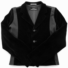 tricot COMME des GARCONS AD1995 Velvet Panel Jacket Black Sz M 90s Japan