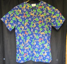 Fashion Scrubs scrub top medium Day After Christmas Santa and Reindeer