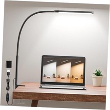 Desk Lamp with Clamp, Eye-Caring LED Clip Light, 27" Tall Flexible Arm, 3