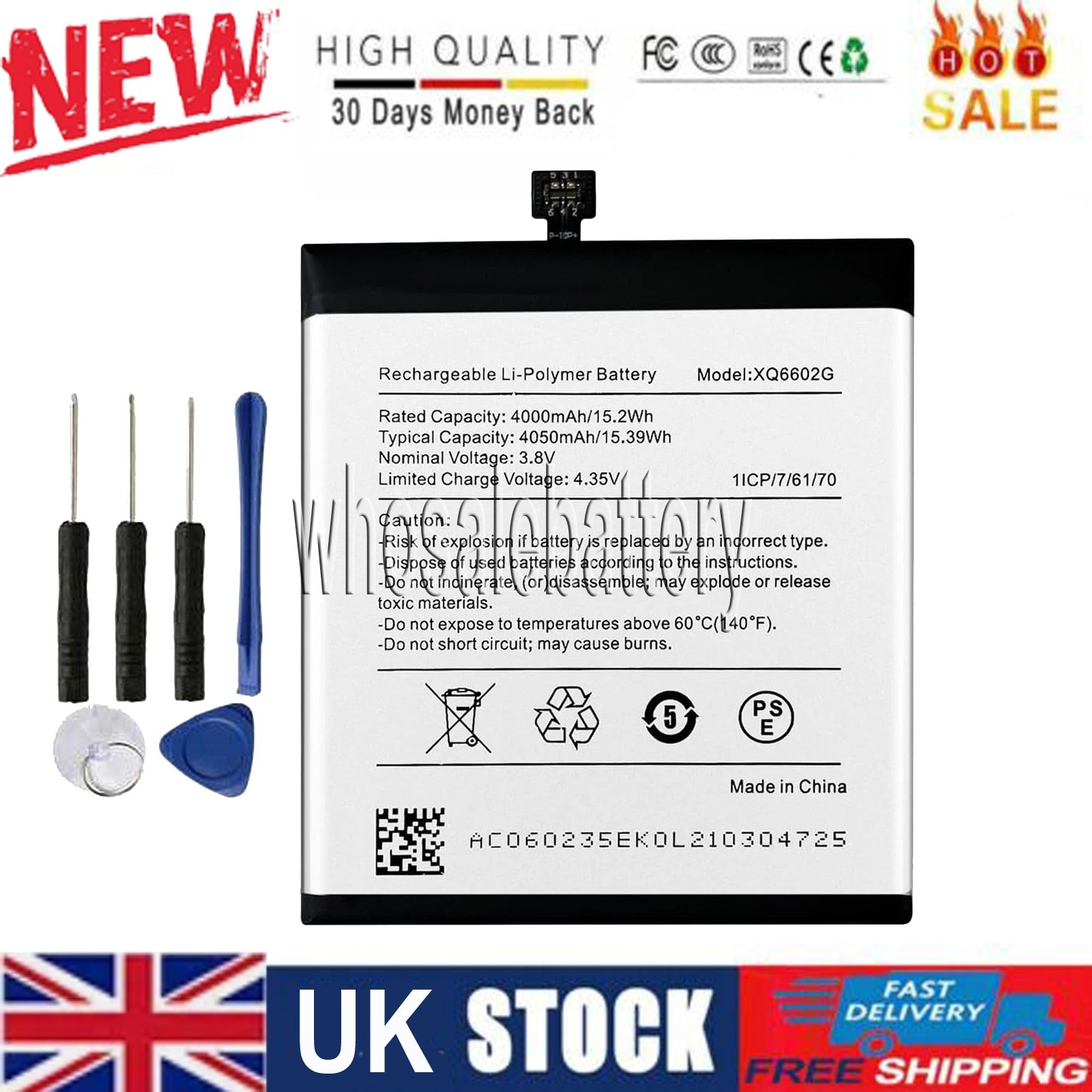 New XQ6602G Battery For Caterpillar Cat S62 3.8V 4000mAh/15.2Wh with Tools