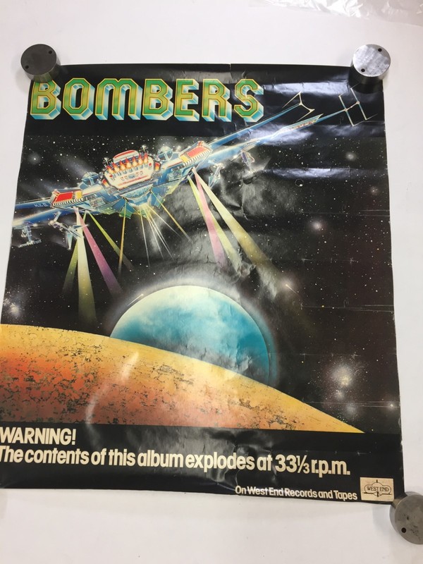 Vintage 1978 Vinyl Album Poster Disco Group Bombers