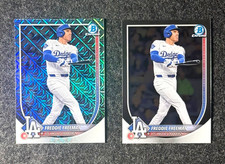 FREDDIE FREEMAN 2025 Bowman Chrome #33 [MOJO REFRACTOR]  LA Dodgers  + Base Card