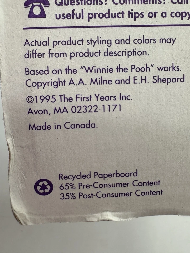 NUEVO Winnie The Pooh Trainer Sippy Cup 1995 rojo resistente a fugas tapa de tornillo Foto 3 de 3