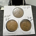 3 Coin Wholesale Lot Lincoln Wheat Cents 1926 S Fine 1909 P XF 1931 D VF